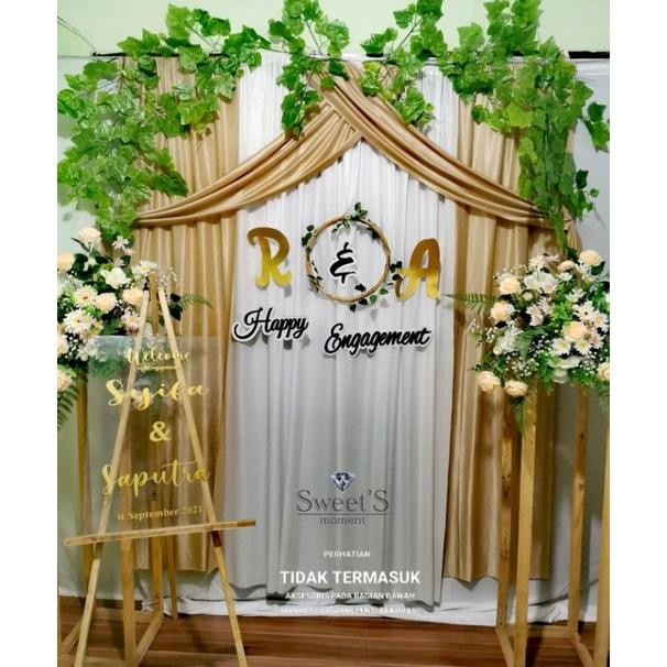 PAKET BACKDROP LAMARAN UKURAN 2.2MX2.2M DEKORASI LAMARAN TERMURAH LENGKAP