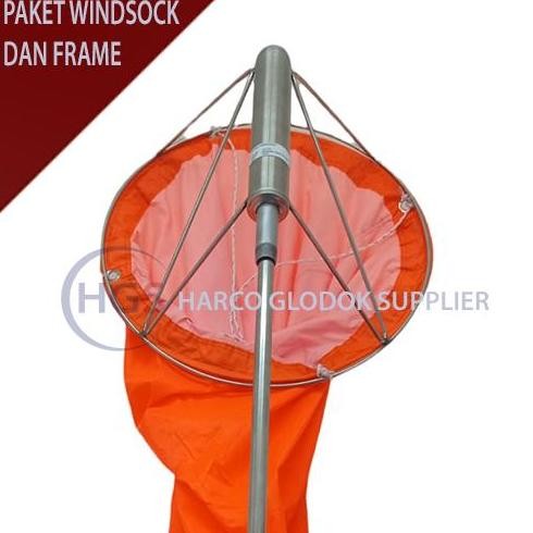 PAKET HEMAT WINDSOCK 30 CM - WINDSOCK ORANGE - FRAME WINDSOCK ORIGINAL DAN TERPERCAYA