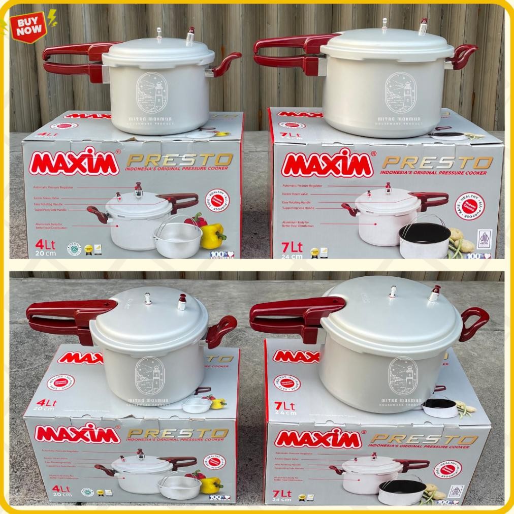 New Maxim Presto 4 - 7 - 12 Liter Panci Presto Kukus Panci Serbaguna Maxim Trend