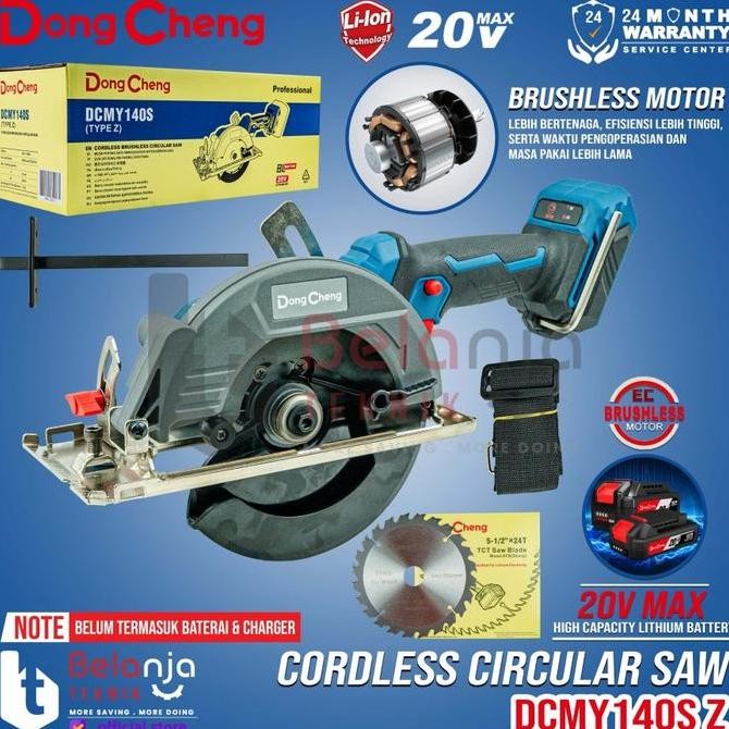 Dongcheng Circular Saw Cordless Dcmy140S Z 5" Baterai 20V Dcmy 140S Z