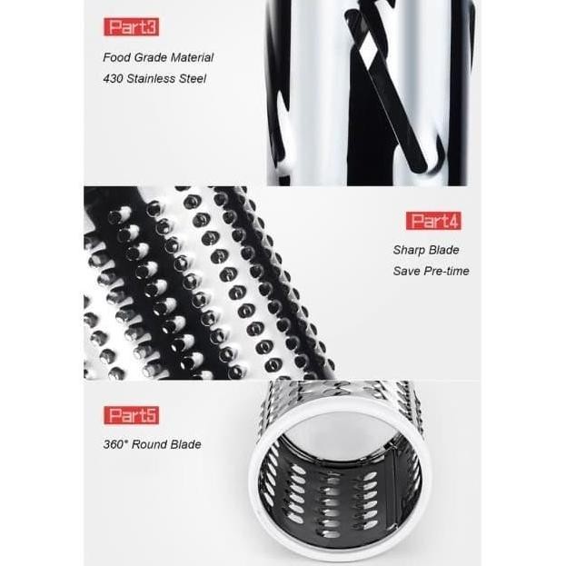 Alat Parut Keju Sayuran Buah Round Blades Slicer Putar CC