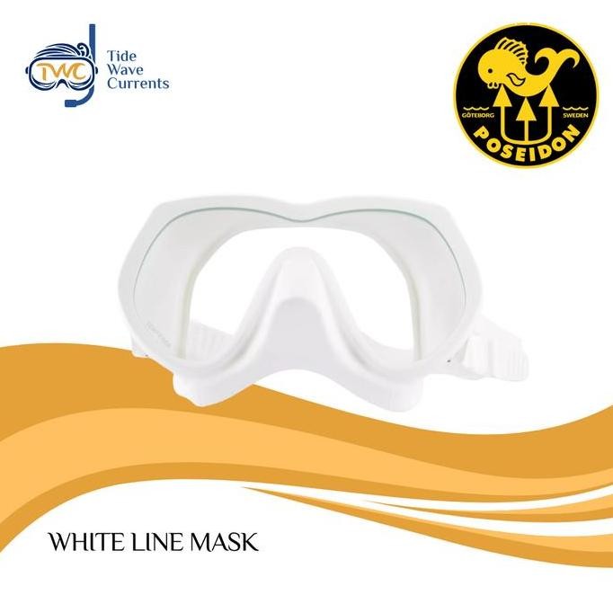 Poseidon Mask White Line /Mask Diving/ Scuba Mask / Scuba Diving