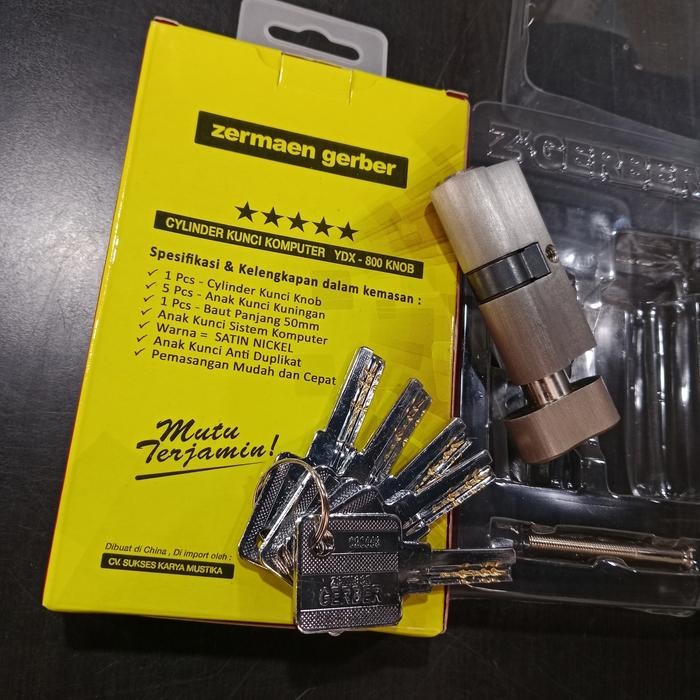 CYLINDER COMPUTER KEYS SOLID BRASS GERBER ZERMAEN ANAK KUNCI BAGUS