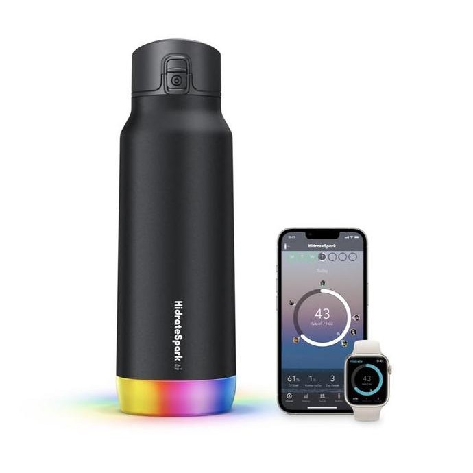 

HidrateSpark PRO STEEL Smart Water Bottle + Bonus Straw Lid 32oz
