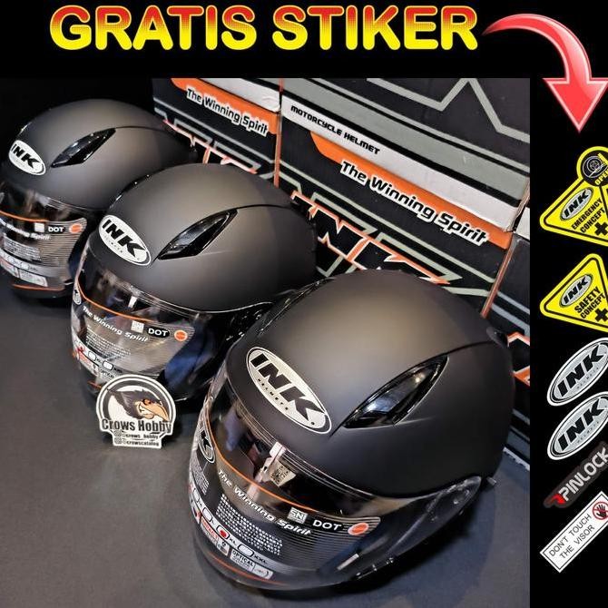 Helm Ink Metro 2 Original Double Visor Solid Black Doff Promo