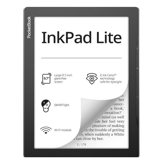 

PocketBook InkPad Lite E-Book Reader with Large E-Ink Screen 9.7 Glare-Free & Eye-Friendly E-Reader