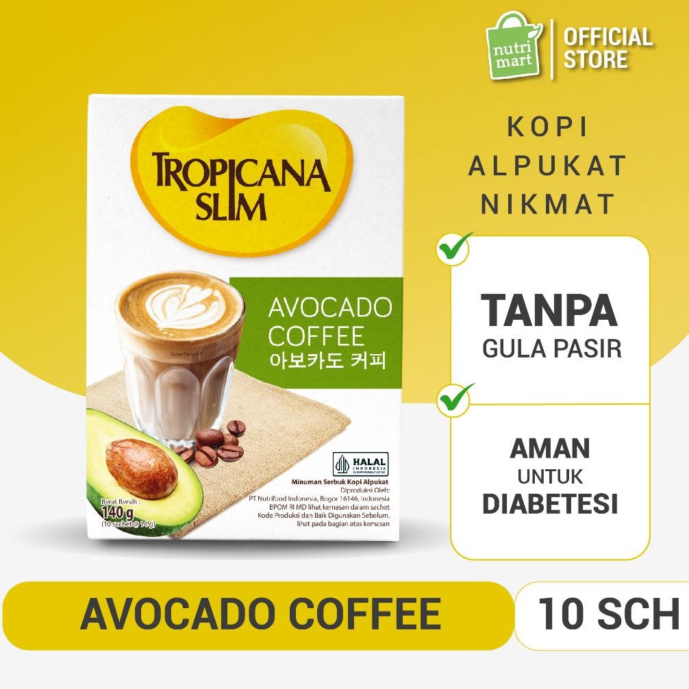 

Special Tropicana Slim Avocado Coffee 10 Sachet - Kopi Susu Nikmat Tanpa Gula Pasir Ae-24