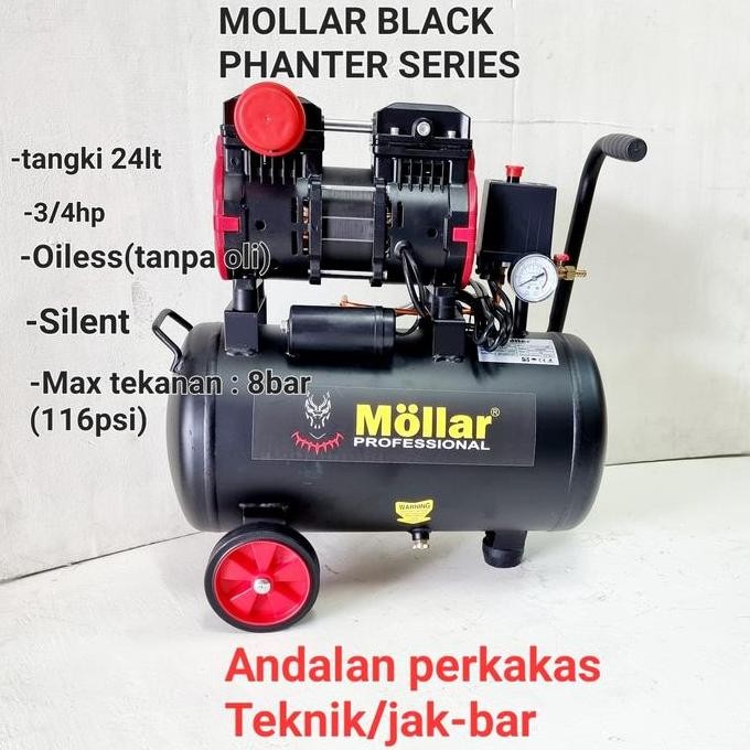 MOLLAR AC-1024S Kompresor Silent/Oilles 3/4Hp-24liter-8bar