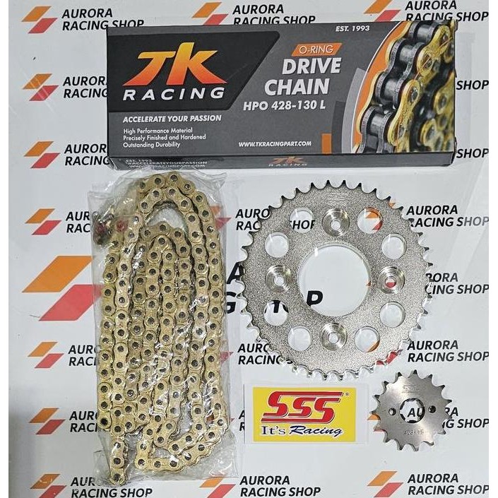 Gear Set Sss 428 Supra X 125 / Fit New / Blade & Rantai Tk O Ring 428 Hpo Gold
