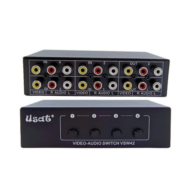 Audio Video Selector 4 Load Av Selector Usat 4 Input 2 Output