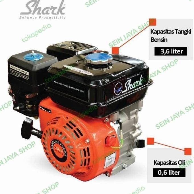 BARU  SHARK SE-162S Gasoline Engine/Mesin Penggerak Bensin(5. 5HP & 3.6L)