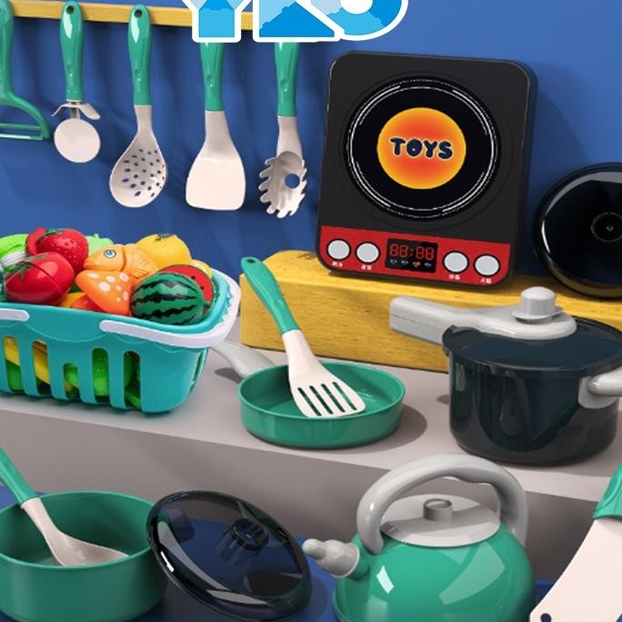 Yko 102 Pcs Mainan Dapur Simulasi Mainan Dapur Anak Perempuan Cooking Set Masak Masakan Jumbo