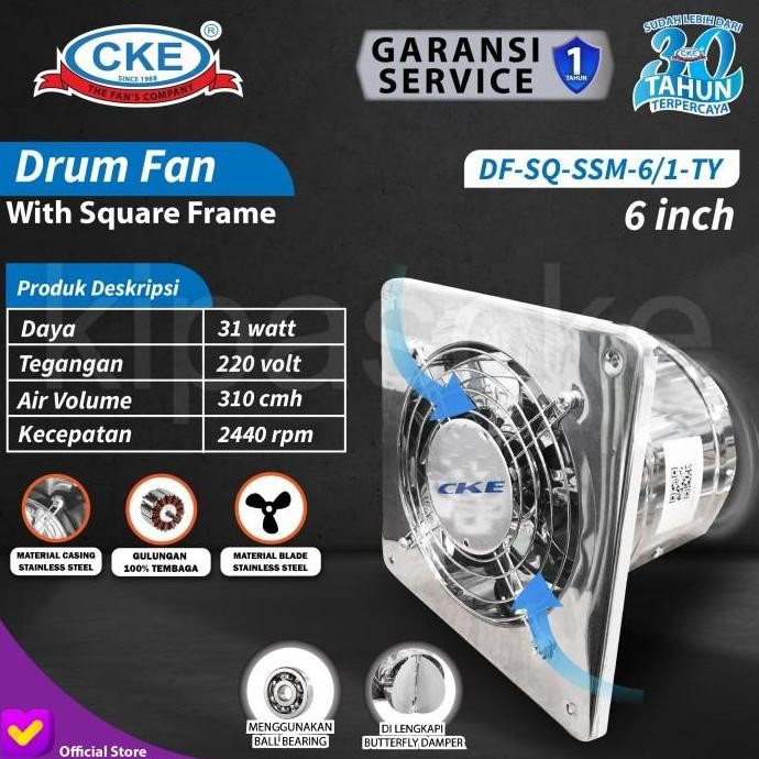 BARU  Exhaust fan Dinding 6 Inch Booster Fan Wall Duct Fan Kipas Booster