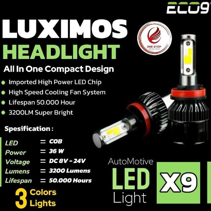 Lampu LED Foglamp Mobil H11 H8 HB3 HB4 X9 ECO9 Ori Super Terang
