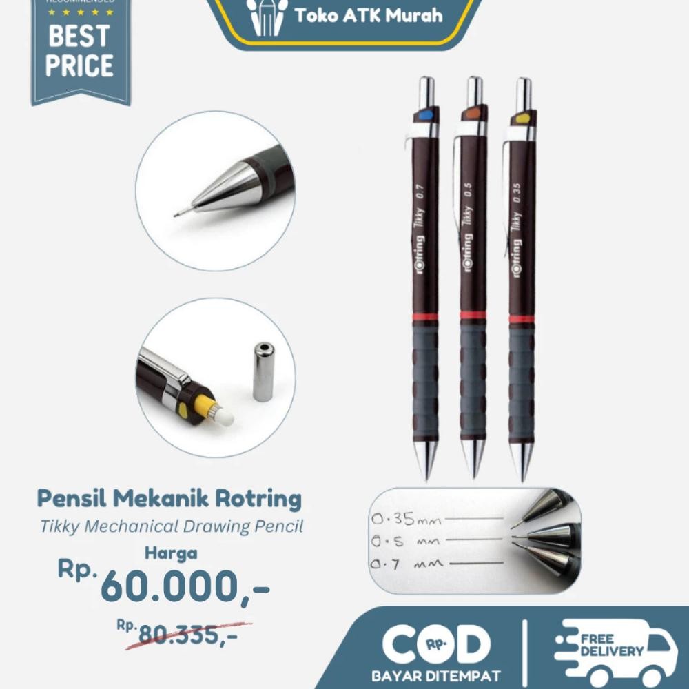 

Pensil Mekanik 0.35 / 0.5 / 0.7 mm Rotring Tikky - Mechanical Pencil Gambar Teknik Gamtek DiM