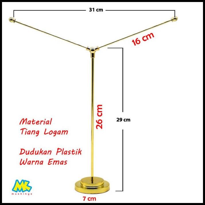 

Y - Stand Tiang 2 Bendera Meja / Stainless Steel Flag Pole