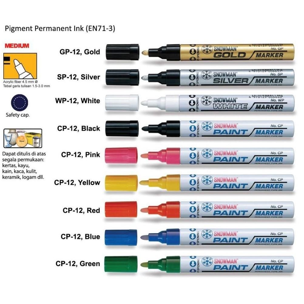 

(12pcs) Spidol Paint Marker Snowman DiM