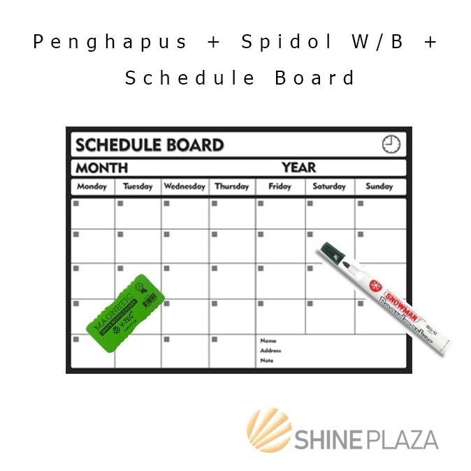 

[BUNDLE] Schedule Board TRG - Spidol Whiteboard Snowman - Penghapus DiM
