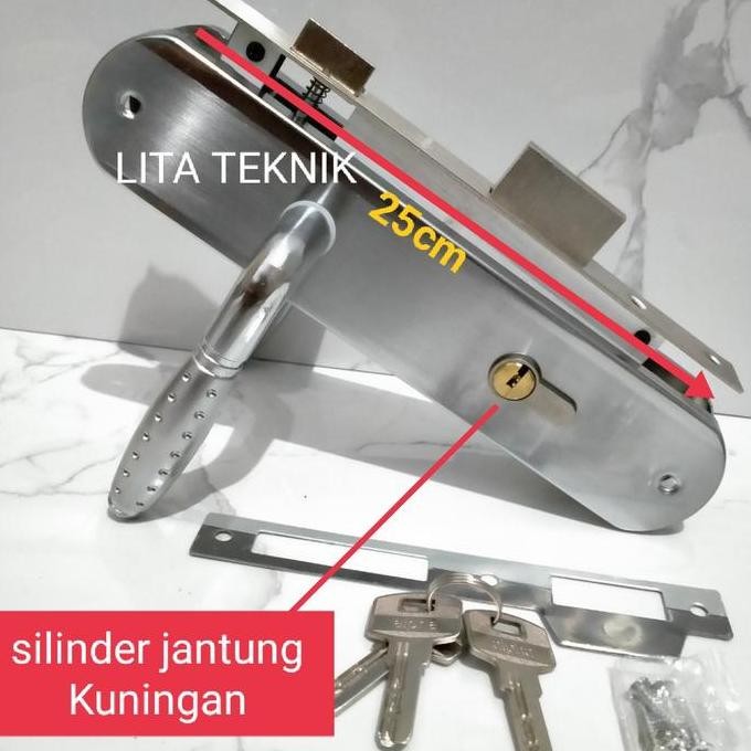 Kunci pintu besar 25cm handle pintu full set bagus