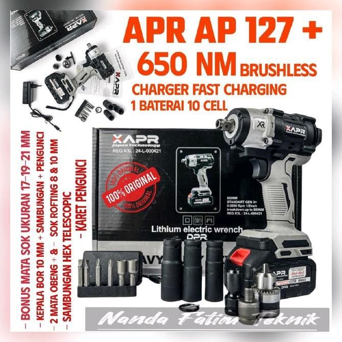 Apr Japan Ap127+ Mesin Impact Pembuka Baut 650Nm 88V Facelift Impek Buka Baut