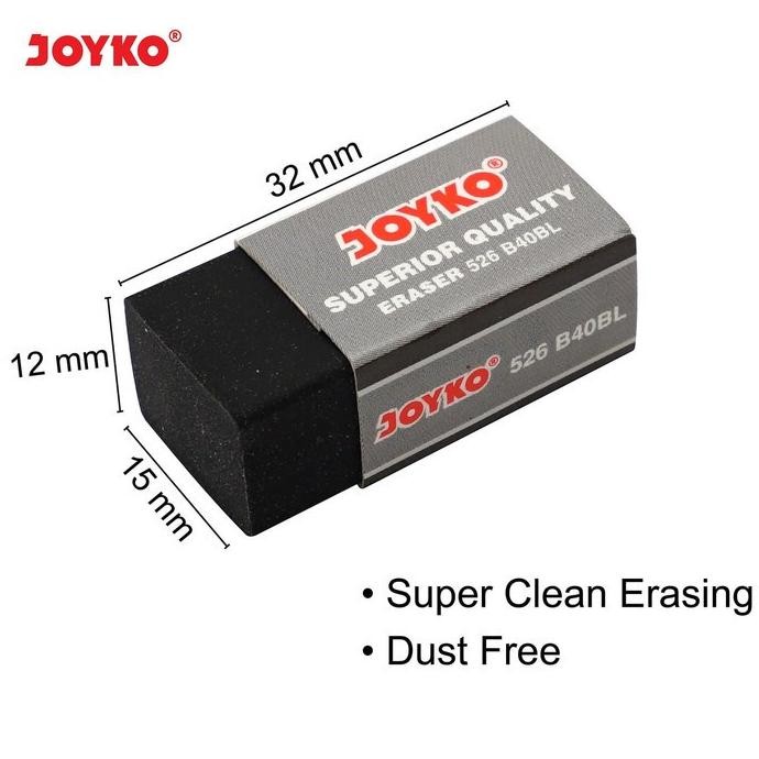 

Penghapus Pensil Joyko B 40 Kecil isi 40 Pcs / Eraser B40 BL Hitam / Stip Pencil B40 P Putih Hitam ( 1 Pak ) DiM
