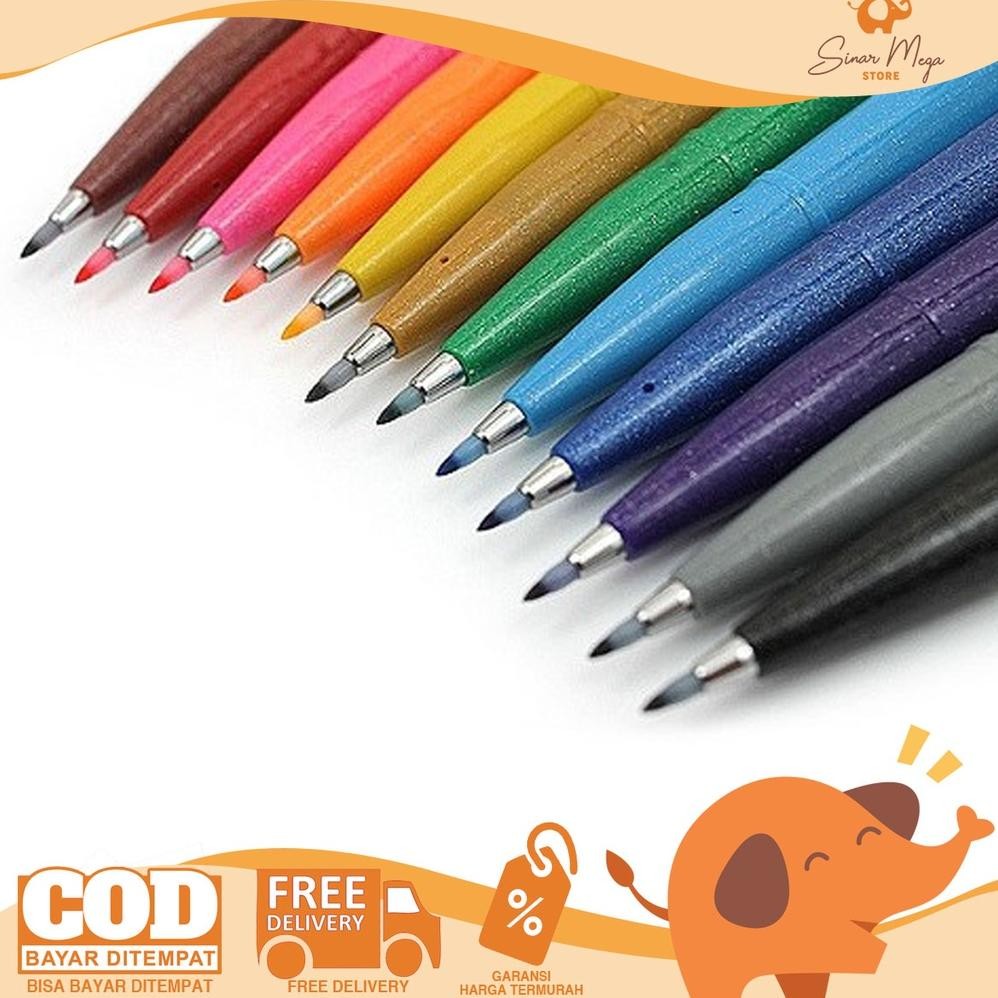 

Pentel Touch Brush Sign Pen Colouring Kuas Spidol Lettering Doodle Murah Berkualitas DiM