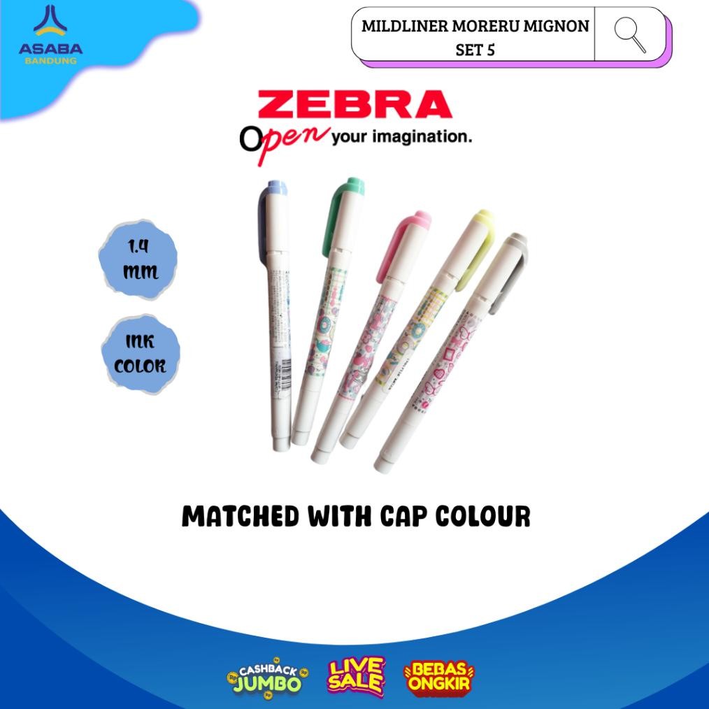 

Asaba Bandung - Zebra Mildliner Moreru Mignon Set 5 Pcs DiM