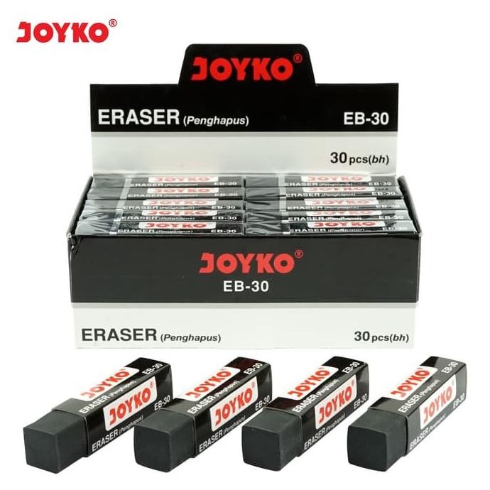 

Joyko Eraser Penghapus Pensil EB-30 EB30 Isi 30 Stip Hitam Besar ORI Per Box DiM