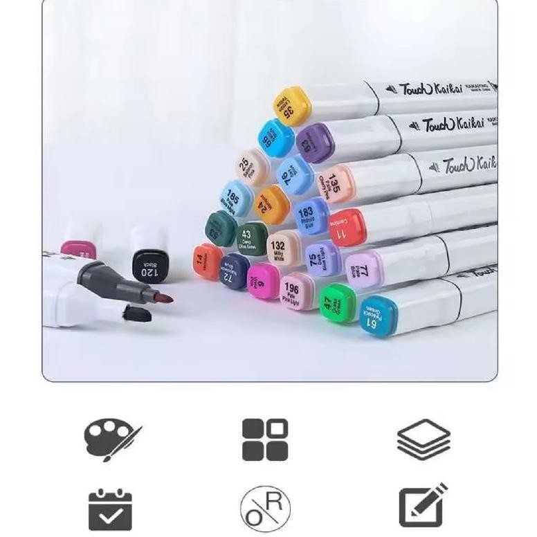 

Spidol dual side fine art brush pen art marker 24pcs DiM