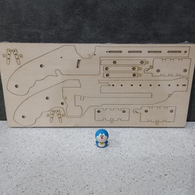 Mainan Puzzle Rakit Kayu Karet Rubber Band Gun DIY Woodworking Craft