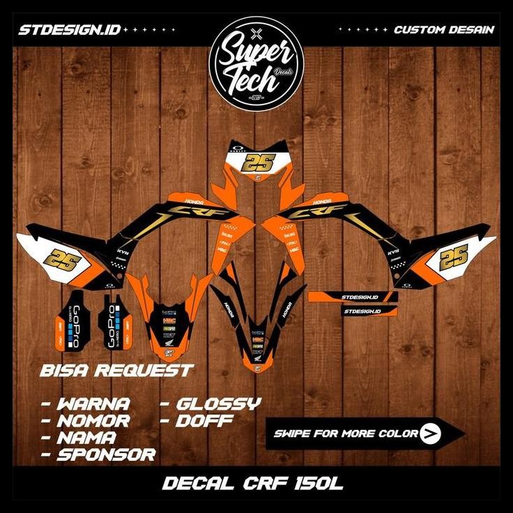 DISKON (PREMIUM) DECAL HONDA CRF 150L FULL BODY DESAIN SIMPEL KODE AD120 