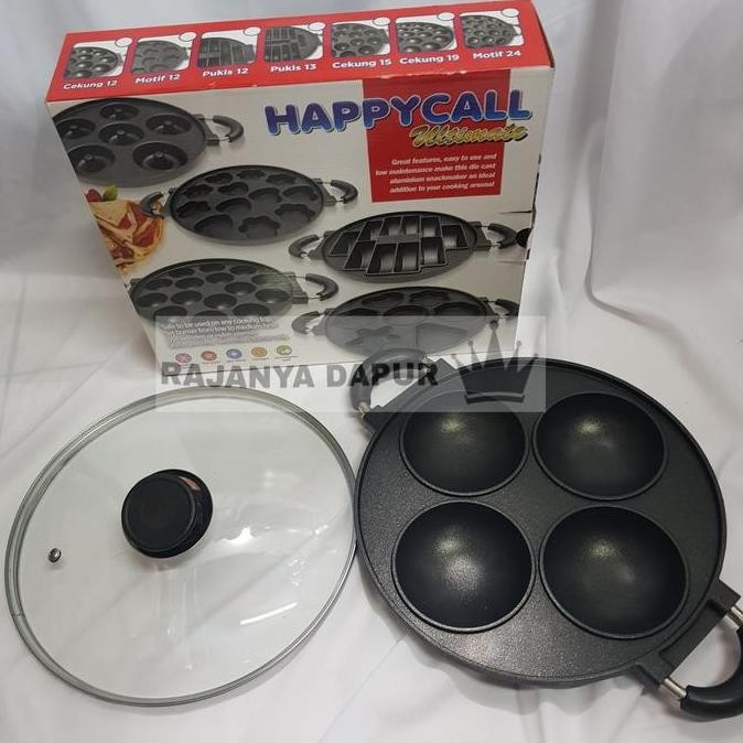 happycall cetakan kue serabi teflon apem selong - cetakan apem isi 4  cetakan kue teflon 4 lubang ce