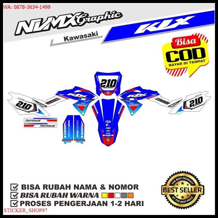 HOT DEAL PREMIUM DECAL KLX BIRU PUTIH STIKER DECAL KLX 