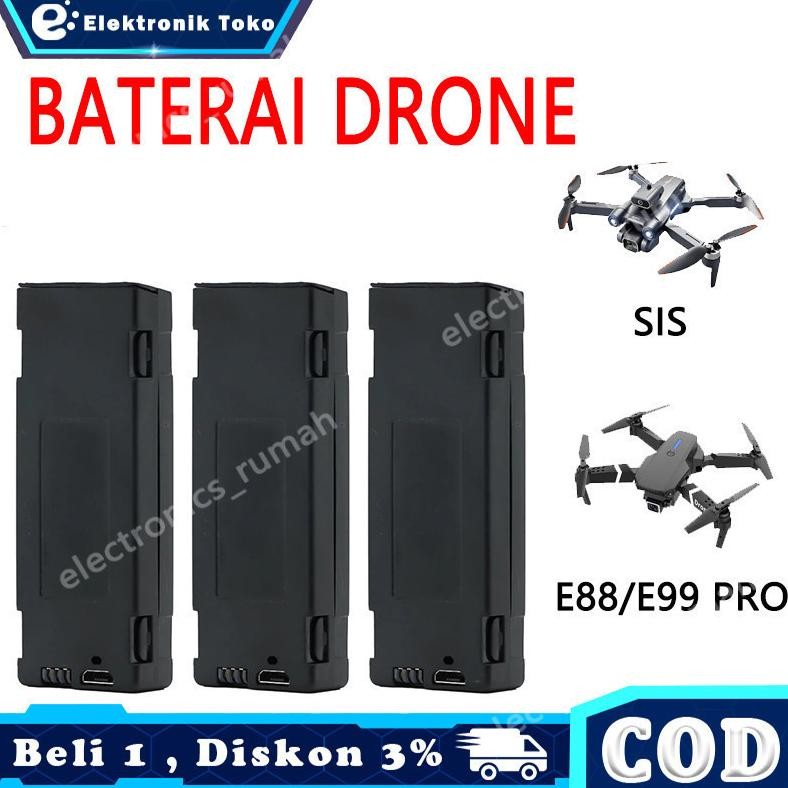 Murah Baterai Drone, Aksesori Drone E88 Pro/E99 Pro, Baterai Cadangan Drone E88 Pro/E99 Pro