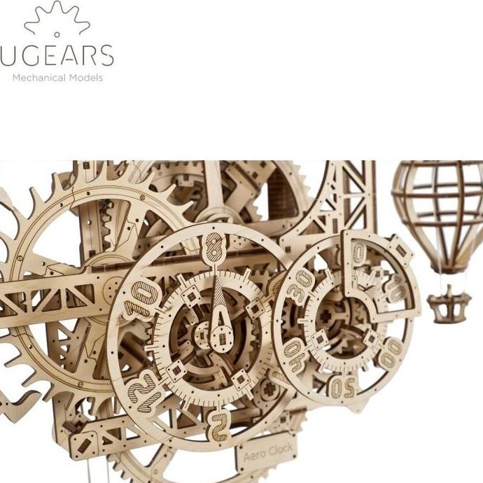 Sembrani UGEARS Aero Clock Puzzle Kayu 3 Dimensi Mainan Edukasi Waktu Jam