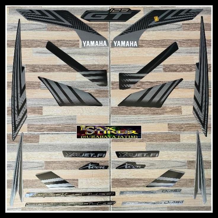 TERMURAH (ORI) STRIPING ORIGINAL YAMAHA XEON GT 125 HITAM SILVER 2014 2015 !!!