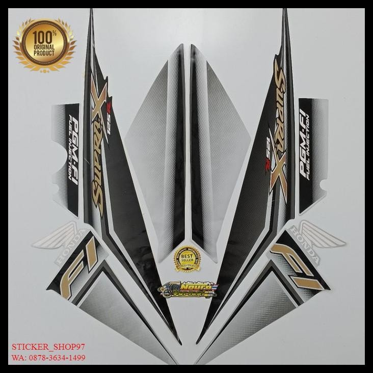 GRATIS ONGKIR (ORI) STRIPING HONDA SUPRA X 125 R 2009 2010 PGM FI  HITAM SILVER 