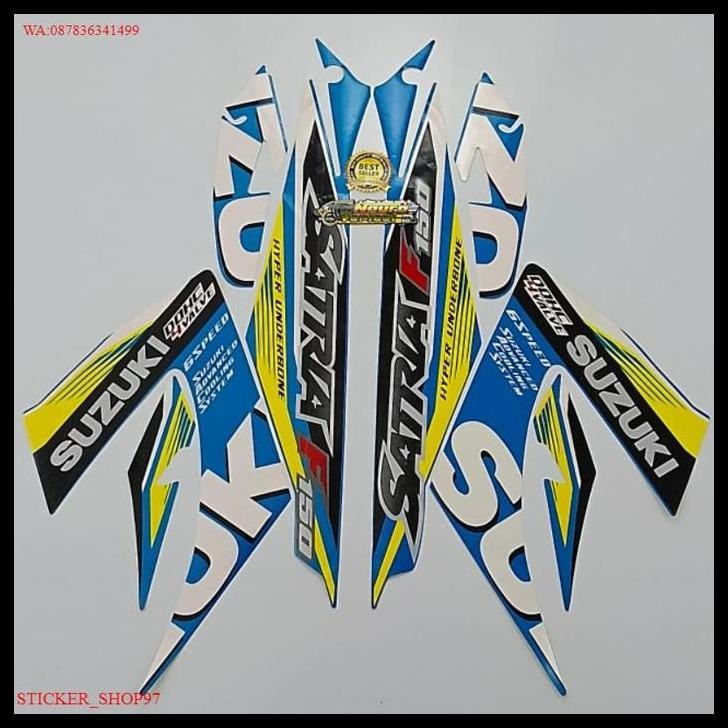 TERBARU (ORI) STRIPING SUZUKI SATRIA FU 150 2015 BIRU KUNING KUALITAS ORIGINAL 