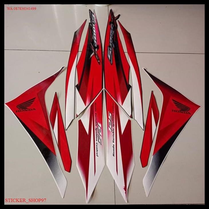 TERMURAH (ORI) STRIPING HONDA SUPRA X 125 R HELM IN 2011 MERAH BODY STANDAR 