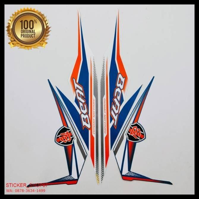 TERBARU (ORI) STRIPING HONDA BEAT FI ESP 2018 2019 BIRU PUTIH  A1