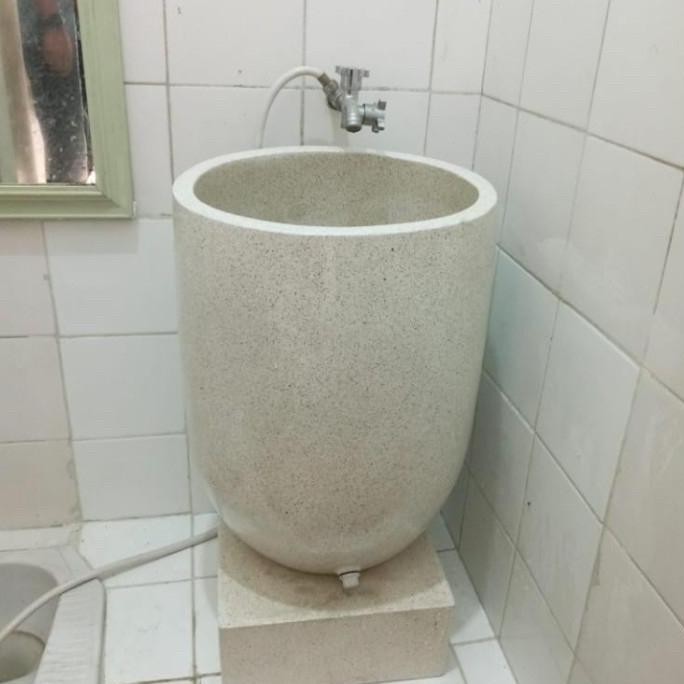TERLARIS - Bak mandi / gentong putih marmer