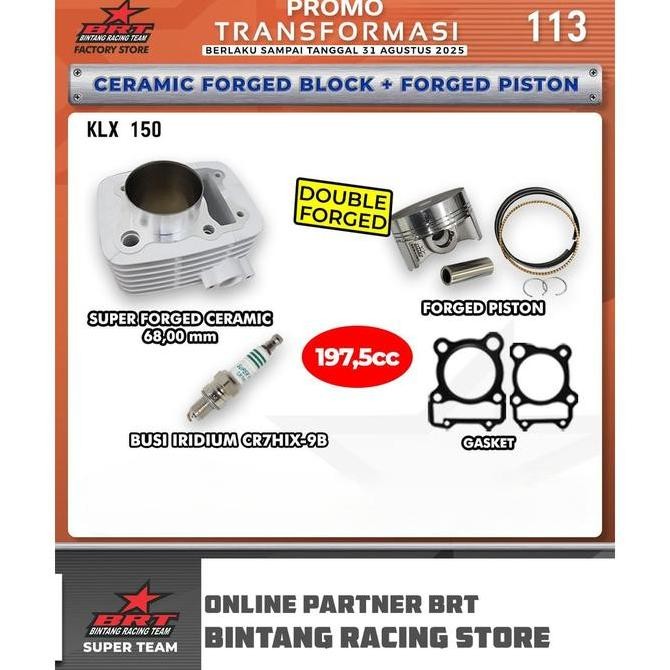 Paket Bore Up BRT 68mm Ceramic Kawasaki KLX