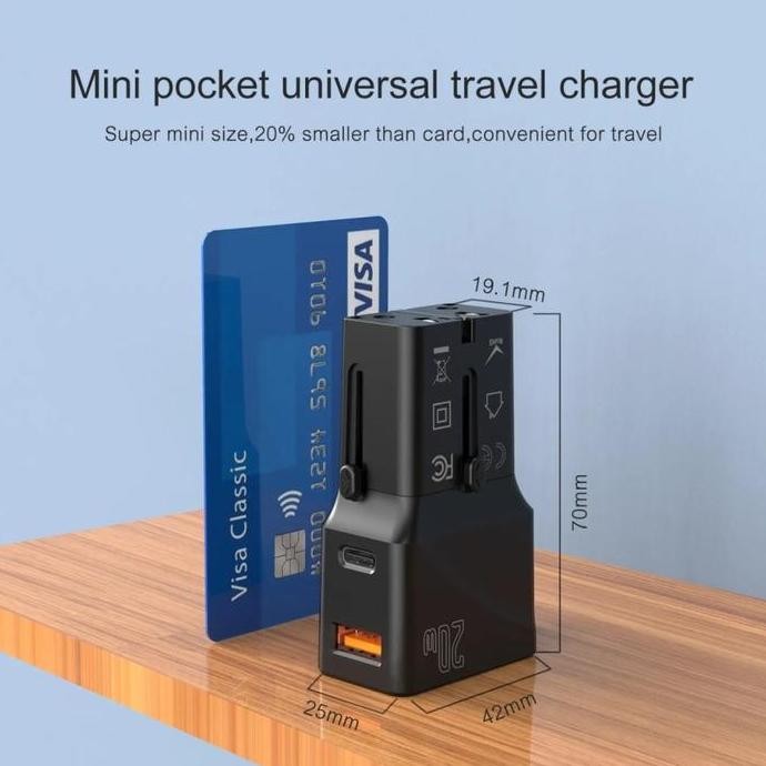 Mediatech Mini Universal Travel Adaptor MT-808 / Pocket Travel Charger