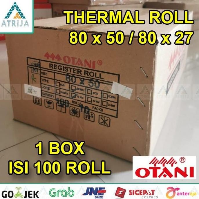 

BEBAS ONGKIR - (1 Box = 100 roll) Kertas Thermal Struk Kasir 80x50 / 80x27