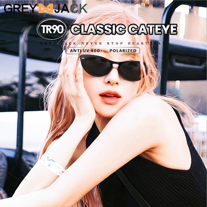 Grey Jack Kacamata Sunglasses Anti Uv400 Model Cat Eye Klasik Tr90 Ringan Fashion Wanita Keren Modis