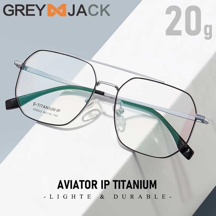 Grey Jack Kacamata Model Aviators Bahan Titanium Ringan Kokoh Fashion Keren Pria Wanita Simple Bisa 