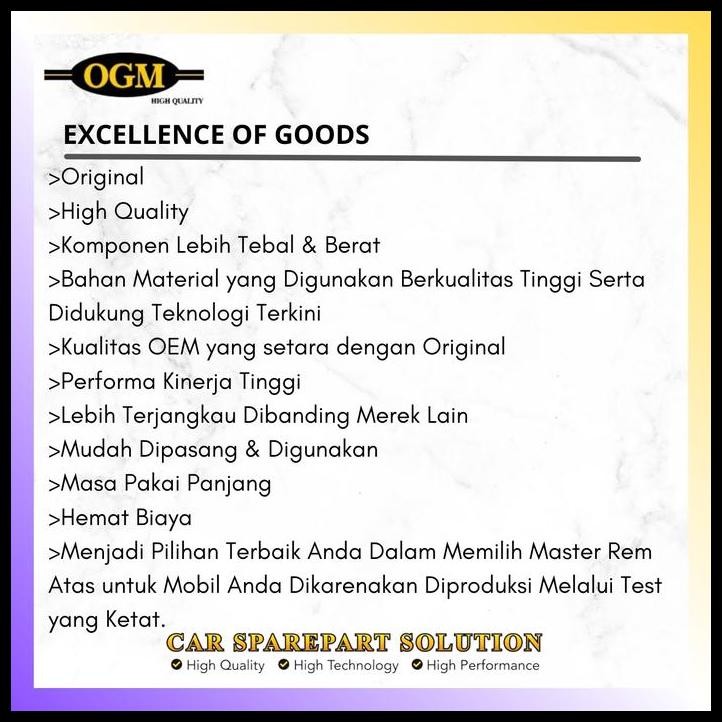 HOT DEAL OGM - BRAKE MASTER ALL NEW GREAT COROLLA 93-95 KAKI 2 MASTER REM ATAS 