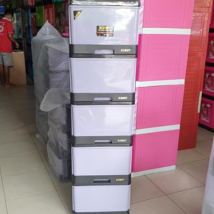 new  lemari plastik laci plastik komet susun 5 L