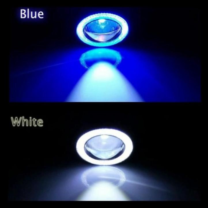 BEST DEAL ANGLE EYES FOGLAMP LED 89MM UNIVERSAL RING BIRU /RING PUTIH MIRAGE 