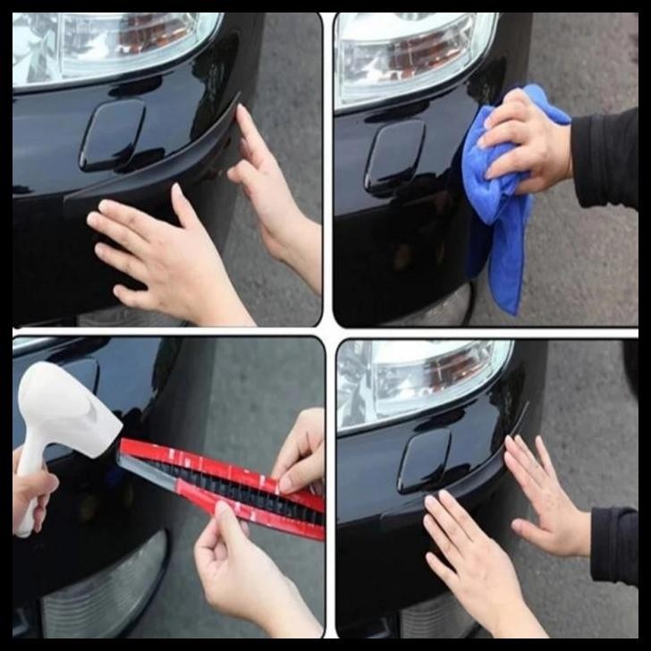 DISKON BUMPER GUARD KARET PELINDUNG SUDUT MOBIL AGYA AYLA MOTIF KARBON 